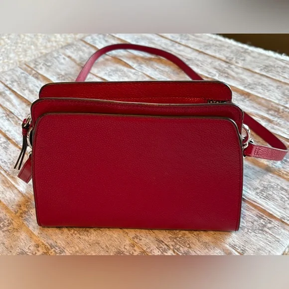 Preloved Like New Brighton Red Silver Studded Organizer Purse - Picture 3 of 9